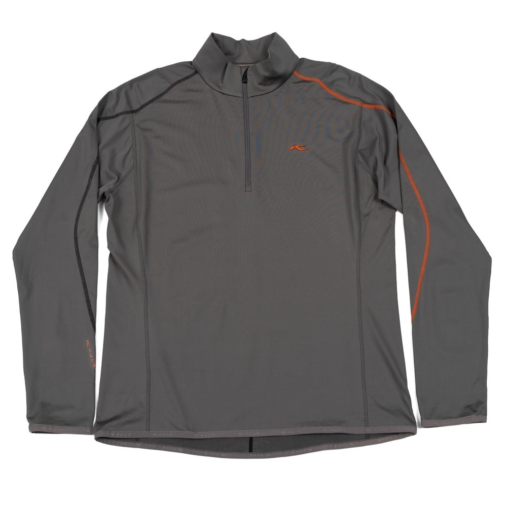 KJUS 1/2 Zip Midlayer Performance Pullover Gray Orange Golf Men's 56‎ / 2XL